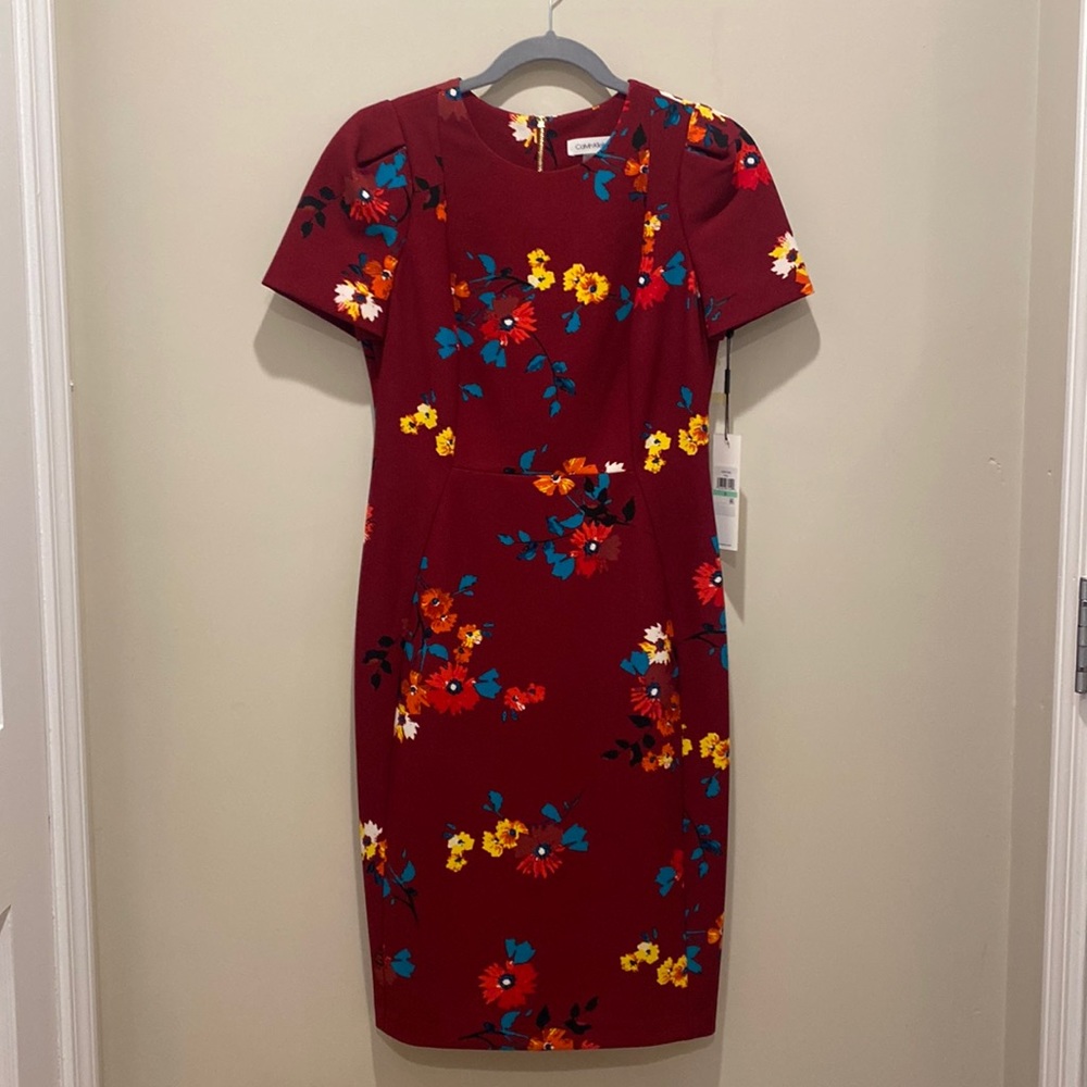 Calvin Klein Floral Sheath Dress NWT